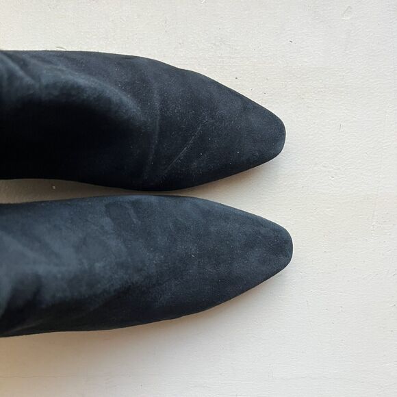 Donald J. Pliner Jae Black Suede & Leopard Calf Hair Wedge Bootie Ankle Boot 8.5 - Picture 6 of 15